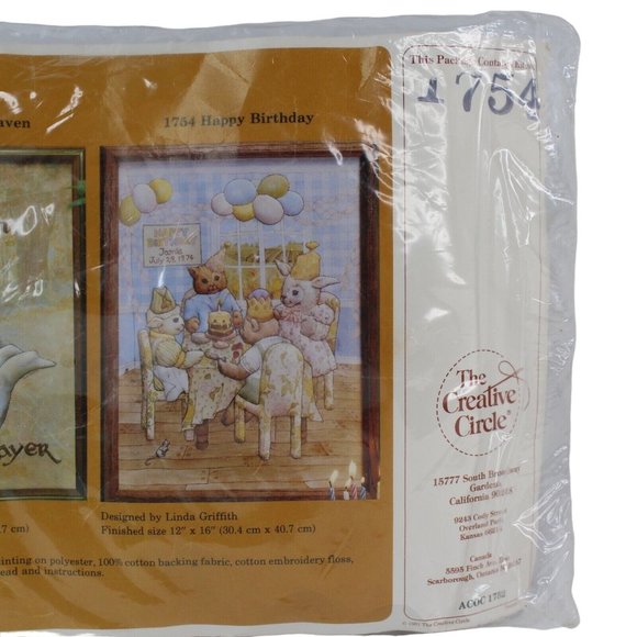 Vintage 1981 The Creative Circle Happy Birthday Embroidery Kit - Personalized - Picture 2 of 5